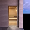 Wooden Shower Steam Sauna Entrance With Modern Design And Natural Light
