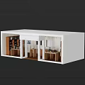 White Retail Store Modern Interior Design With Multiple Display Areas Shelves And Lighting 3d model