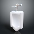White Ceramic Urinal With Chrome Flush Valve Modern Bathroom Fixture Design 3d model