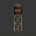 Brantford Water Tower With Rustic Brown Exterior And Metal Framework Structure 3d model