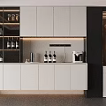 Modern Wine Cabinet Interior Design With White Cabinets Black Accents And Wine Bottles