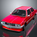 Red Vintage Sedan Car With Classic Design And Worn Exterior Details