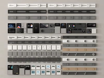 Modern Switch Panels With Various Colors And Different Design Styles For Home Use 3d model