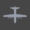 U.S. Air Force Military Transport Aircraft with Four Propellers and Wing Structure