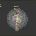 Elegant Blue Decorative Lantern With Crystal Structure And Illuminated Light Design