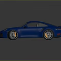Blue Sports Car With Sleek Modern Exterior And Alloy Wheels Design