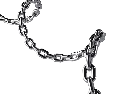 Stainless Steel Ironwork Link Chain With Shiny Metallic Finish And Decorative Craftsmanship Design 3d model