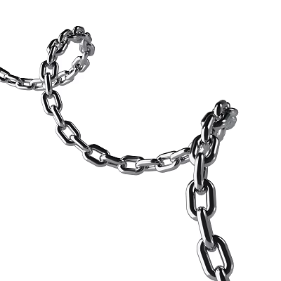 Stainless Steel Ironwork Link Chain With Shiny Metallic Finish And Decorative Craftsmanship Design 3d model