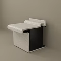 Modern Textured Stool With Light Surface And Sturdy Black Support Base Design