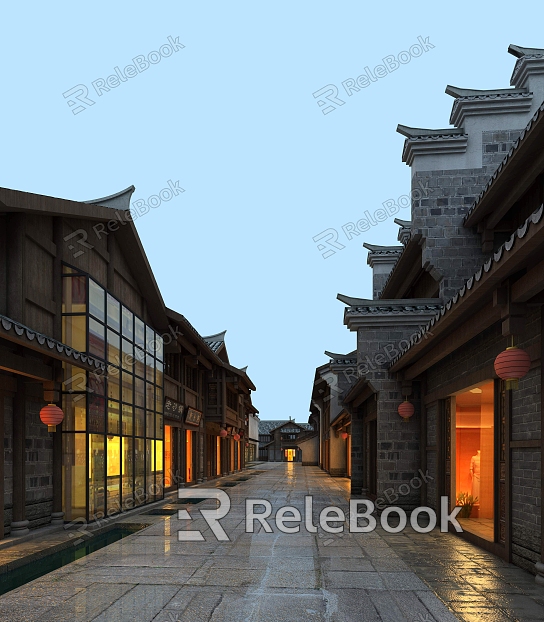 Ancient Commercial Street New Chinese Commercial Street Residential model