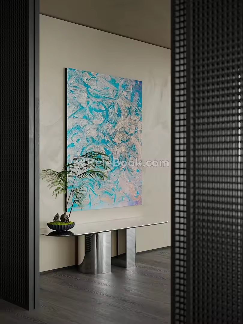 Ancient Abstract Decorative Painting in Silent Wind 3d model