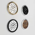 Modern clock wall clock combination 3d model