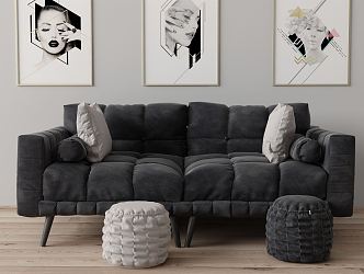 Modern double sofa 3d model