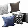 Various Designed Decorative Pillows With Woven Textures And Geometric Patterns In Different Colors 3d model