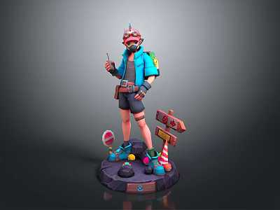 Character Cartoon Male Warrior Action Game Anime Characters Modern Characters Modern Men 3d model