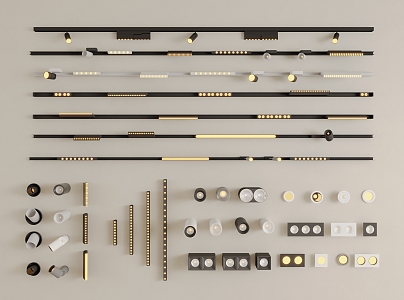 Modern track spotlight downlight embedded magnetic lamp linear lamp steering spotlight open-mounted downlight bucket lamp 3d model