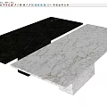 Marble Dining Table Square Dining Table Rectangular Dining Table Stone Dining Table Stone Negotiation Table Fish-belly White Dining Table 3d model
