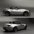 Silver Convertible Sports Car Front And Side Profile Exterior Design