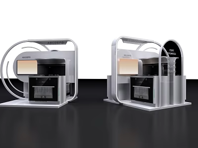 Modern Kitchen Appliances Display With Sleek Cabinets And Built-in Oven 3d model