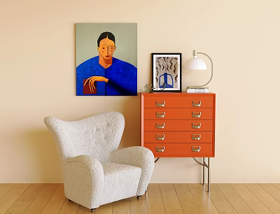 Modern Figure Painting Decorative Hanging Painting 3d model