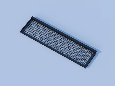 Black Long Rectangular Mesh Grid Kitchen Drainer Rack For Home Use 3d model