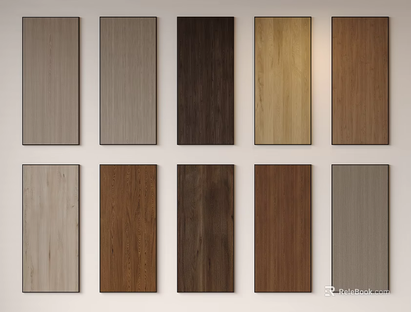 Wooden Wall Panels With Diverse Textures And Colors 3d model 
