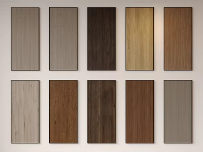 Wooden Wall Panels With Diverse Textures And Colors 3d model