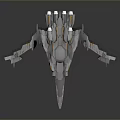 Futuristic Interstellar Spacecraft With Sleek Gray Body And Orange Accents