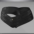 Black Textured Belt With Metal Buckle Folded Design Modern Fashion Accessory