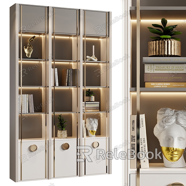 Light Luxury Bookcase New Classical Rack model