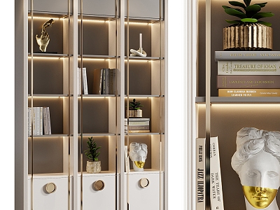 Light Luxury Bookcase New Classical Rack model