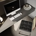 Modern Tatami Bedroom Interior Design With Desk Storage And Window 3d model