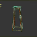 Simple Modern Wooden Bar Stool With High Legs And Square Seat Design