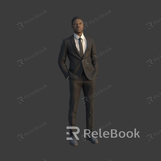 black suit male model