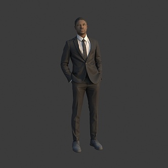 black suit male 3d model