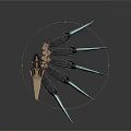 Mechanical Industrial Tool With Multiple Sharp Blades And Metal Construction 3d model