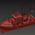 Colorful Fishing Yacht With Life Rings And Mark Y 49