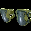 Protective Knee Pads With Metallic Shell Leather Straps And Secure Fit Design 3d model