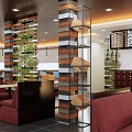 Modern Café Interior Design With Tables Chairs Menu Board Warm Lighting And Decorative Plants