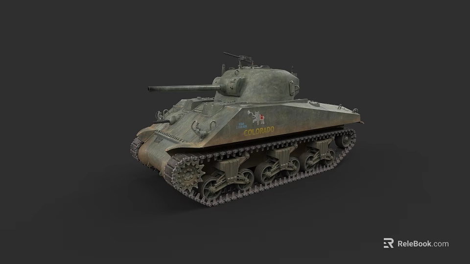 Military Tank With Heavy Tracks Long Cannon And Camouflage Paint Design 3d model 