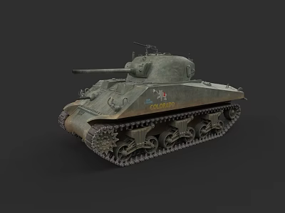 Military Tank With Heavy Tracks Long Cannon And Camouflage Paint Design 3d model