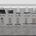 Variety Of Modern Kitchen Appliances Display With Stylish Range Hoods And Cooktops