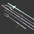 Modern long-handled weapons 3d model