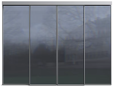 Four Panel Glass Sliding Doors for Modern Interior Exterior View Connection 3d model