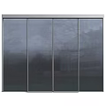 Four Panel Glass Sliding Doors for Modern Interior Exterior View Connection 3d model