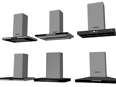 Modern Kitchen Range Hood Appliances in Various Styles for Home Use 3d model