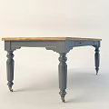 Vintage Office Desk with Wooden Surface and Dark Sturdy Carved Legs
