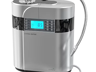 Living Water Silver Kitchen Water Purifier With Digital Display 8.5 And Faucet 3d model