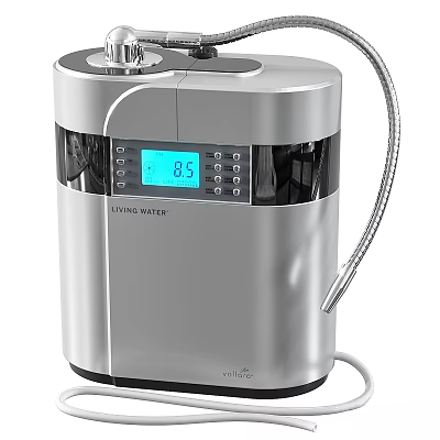 Living Water Silver Kitchen Water Purifier With Digital Display 8.5 And Faucet 3d model