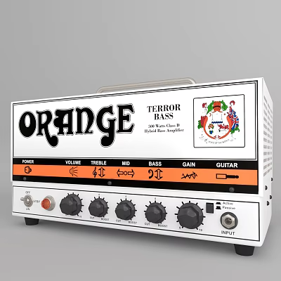 Orange Terror Headphone Speaker With Volume Treble Mid Bass Control Knobs And Gain Adjustment 3d model